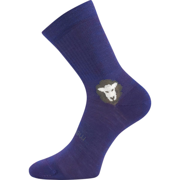 Dětské ponožky anatomicky tvarované Barefootik Merino se stříbrem fialové (3 páry)