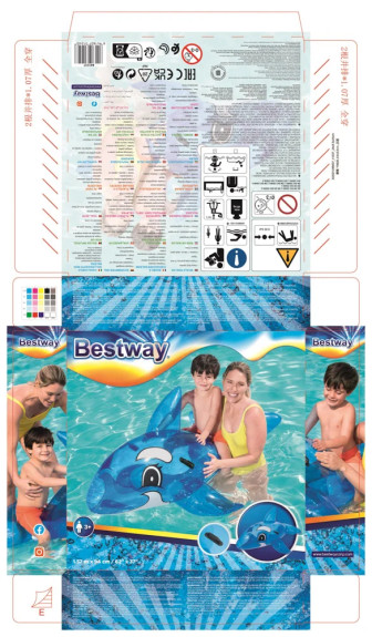 Nafukovací velryba s úchyty 1,57 m x 94 cm Bestway
