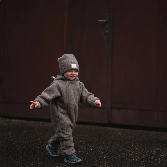 Rostoucí zimní kombinéza Teddy fleece double Brown Esito