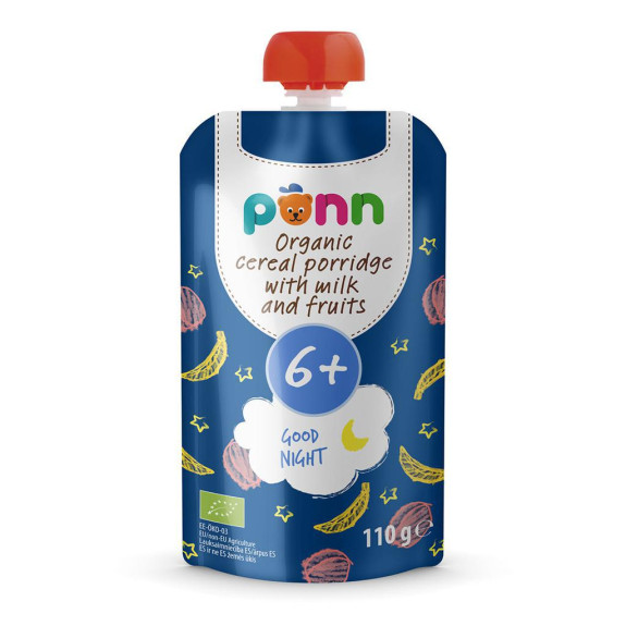 Salvest Ponn BIO Mléčná kaše na dobrou noc s ovocem (110 g)