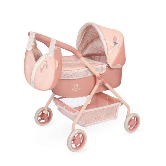 Můj první kočárek pro panenky s taškou Tulipe 56 cm DeCuevas