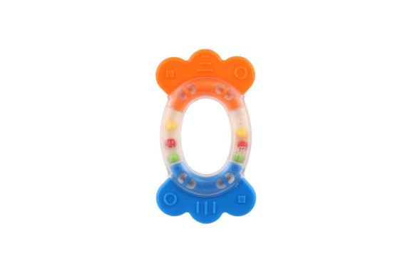 Chrastítko/Kousátko ovál plast/silikon 11 cm, 0 m+