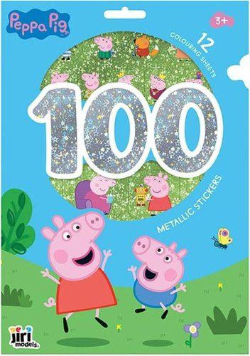 100 metalických samolepek s omalovánkovými listy Prasátko Peppa
