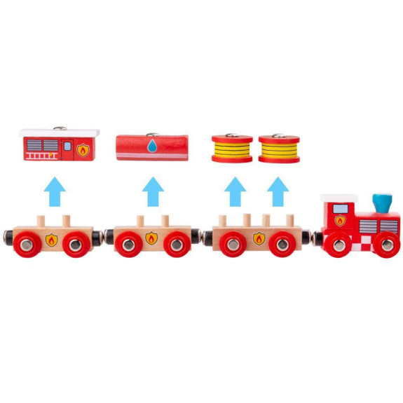 Hasičský vlak + 3 koleje Bigjigs Rail