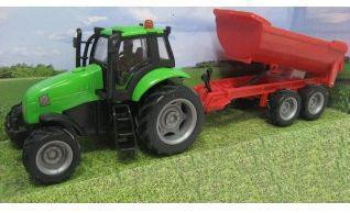 Traktor s vlečkou na setrvačník se zvukem a světlem, kov