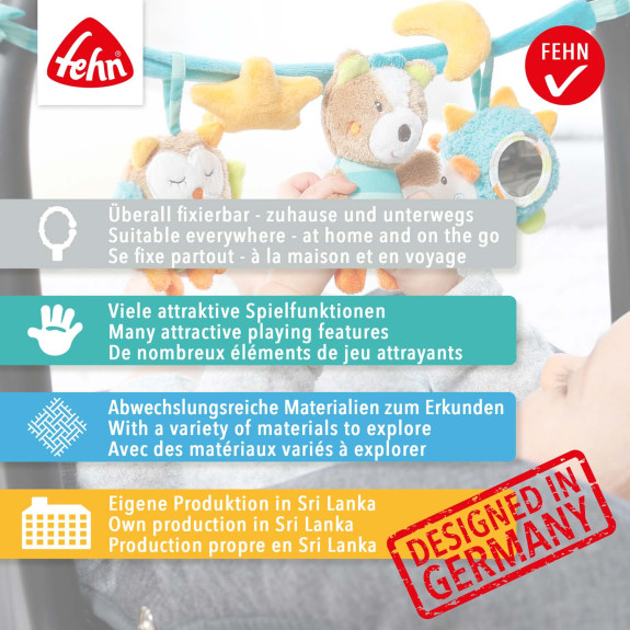 Řetěz na kočárek plameňák, Pink Baby Fehn