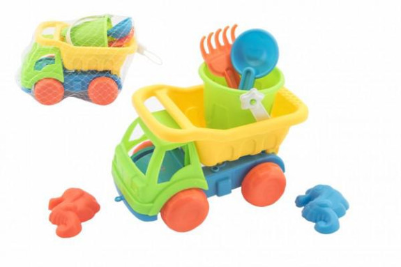 Auto na písek s doplňky 16 cm
