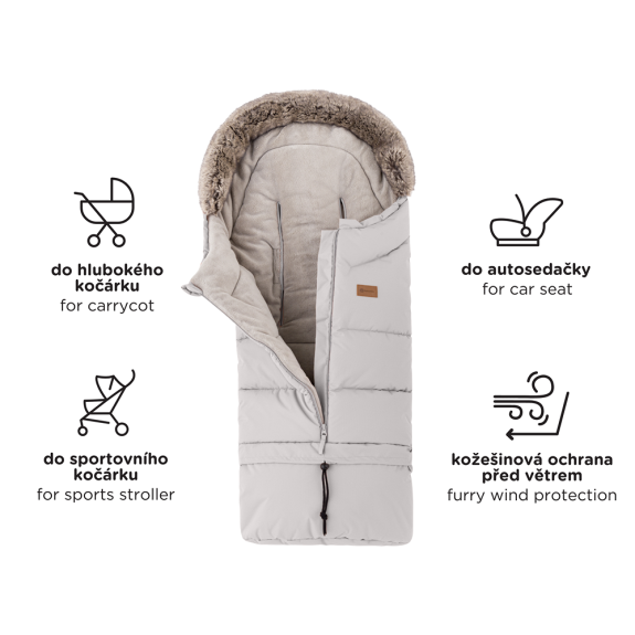 Set zimní fusak Arctic 4 v 1 + rukavice na kočárek Furry Petite & Mars