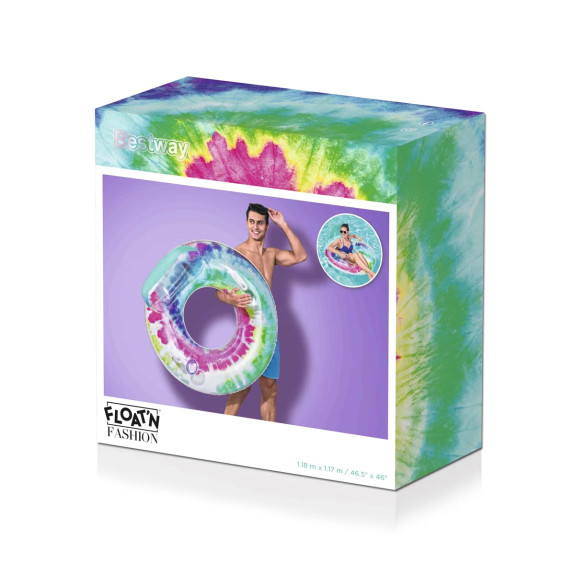 Nafukovací kruh/křeslo s úchyty Tie Dye 118 x 117 cm Bestway