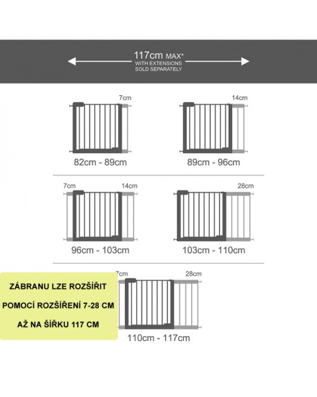 Rozšíření dětské zábrany SS Deco 7 cm Stříbrná Lindam