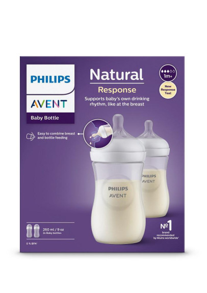 Láhev Natural Philips Avent Response 260 ml, 1m+, 2 ks