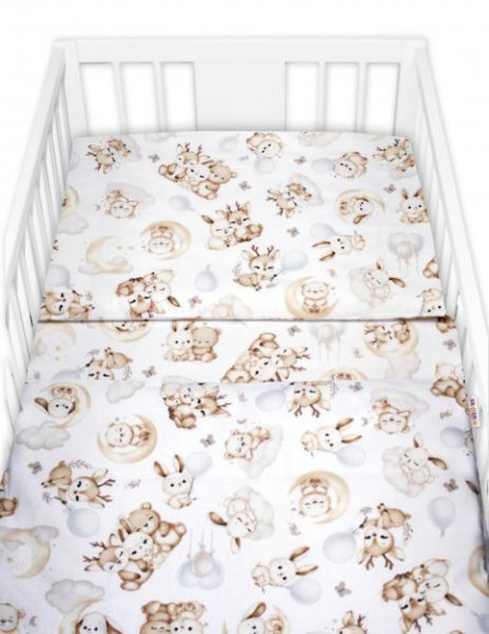 Mantinel s povlečením do postýlky 3dílná sada Sny zvířátek Baby Nellys