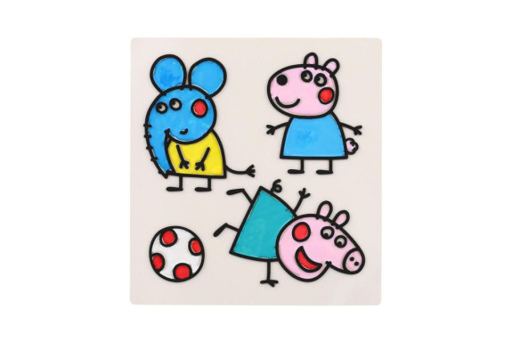 Okenní samolepky a omalovánky Peppa Pig s barvami