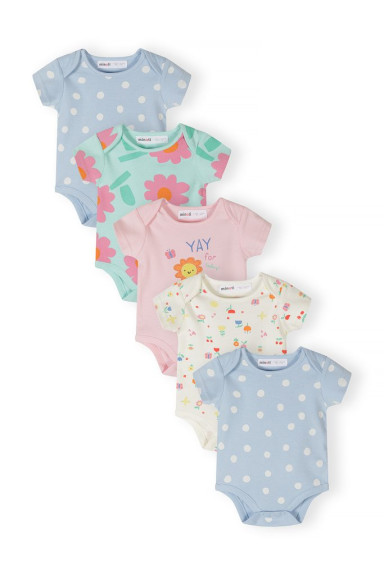 Dívčí kojenecké body 5pack Minoti