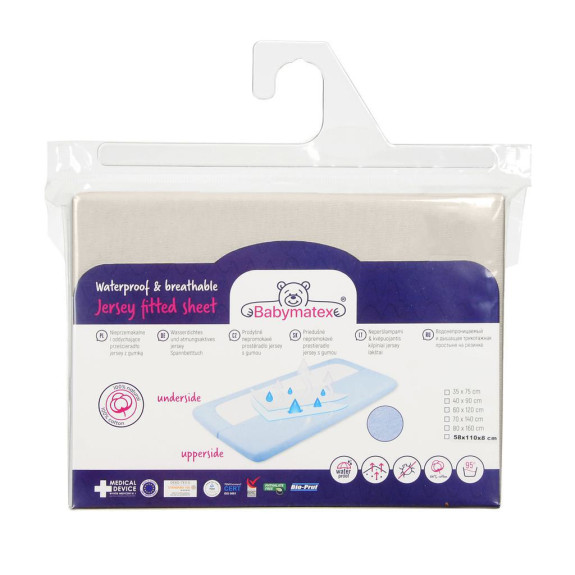 Nepromokavé prostěradlo jersey 70 x 140 cm Babymatex