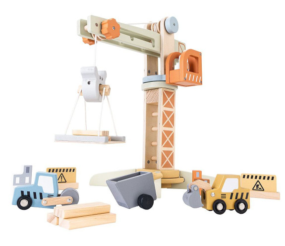 Dřevěný jeřáb s příslušenstvím 2Kids Toys