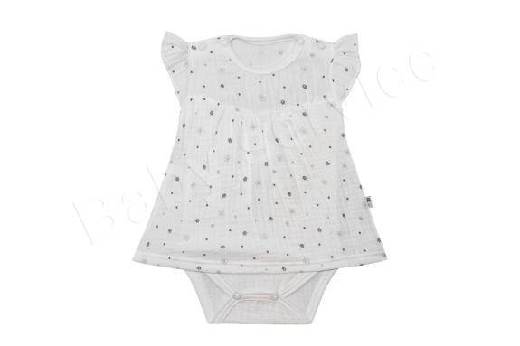 Kojenecké body/šaty krátký rukáv mušelín Hvězdičky Baby Service