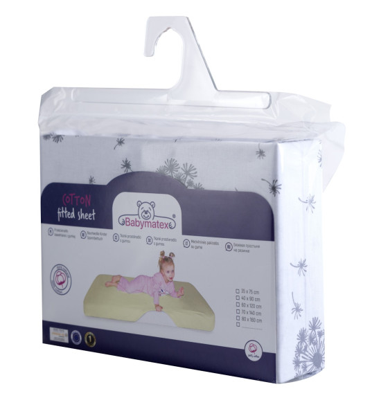 Bavlněné prostěradlo s gumou a potiskem 70 x 140 cm Babymatex
