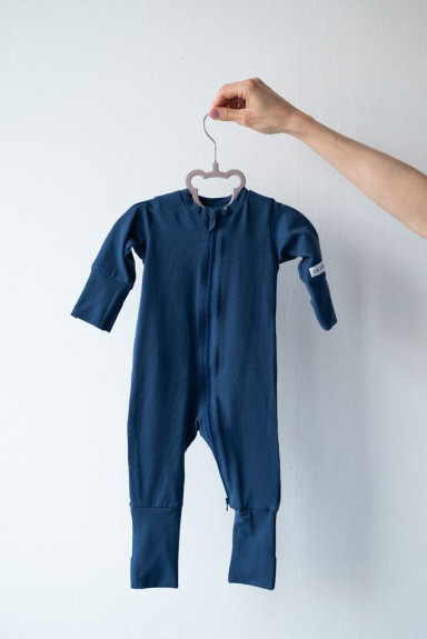 Dětský rostoucí overal Velryba Navy Blue Moniel