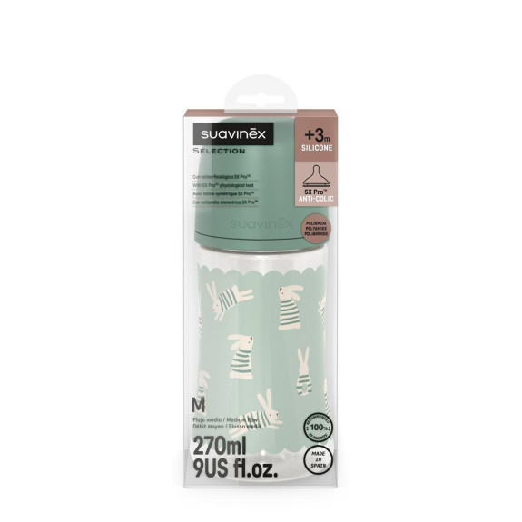 Kojenecká láhev Wonderland New 270 ml Fyziol průtok M Suavinex