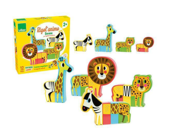 Vilac Dřevěné puzzle Veselé safari