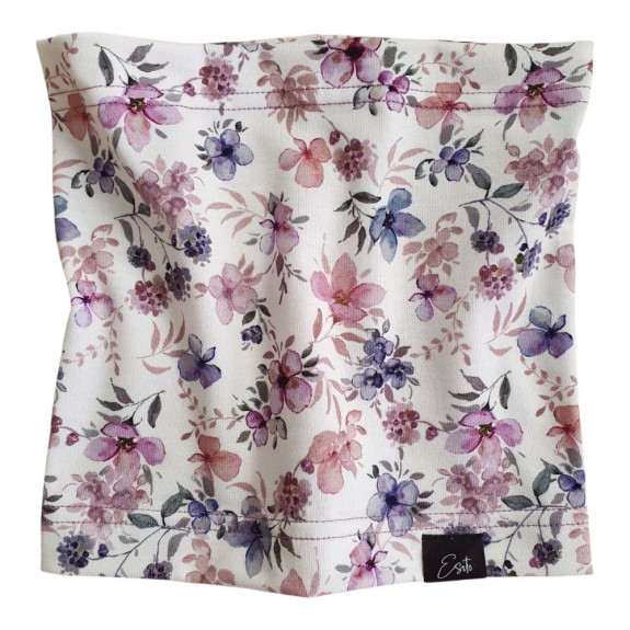 Bavlněný nákrčník Violet flowers smetanový Esito