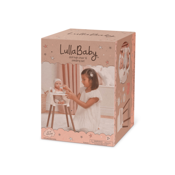 Židlička jídelní pro panenky s doplňky LullaBaby