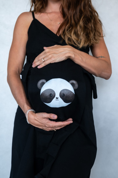 Dětský rostoucí overal Panda All Black černá Moniel