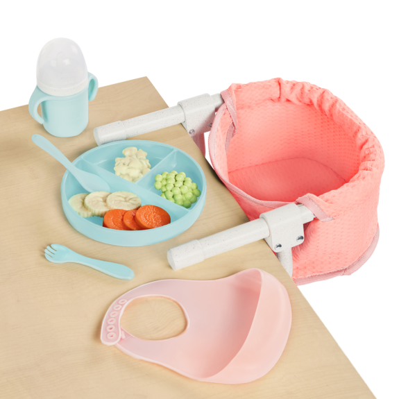 Židlička ke stolu pro panenky s doplňky LullaBaby