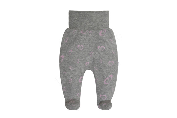 Zateplené polodupačky Srdíčka Baby Service Šedé