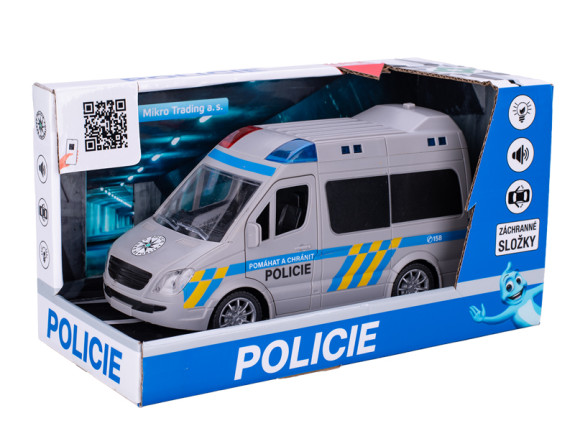 Auto policie CZ 21,5 cm 1:20 na setrvačník na baterie se světlem a zvukem