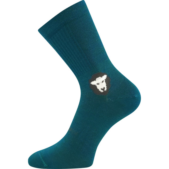 Ponožky dětské Barefootik merino se stříbrem modro-zelené (3 páry) 