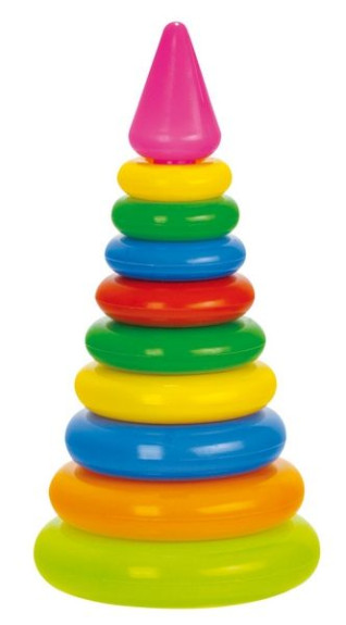 Skládanka pyramida s kroužky plast 28 cm