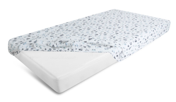 Mušelínové prostěradlo Design s gumou 60 x 120 cm BabyMatex