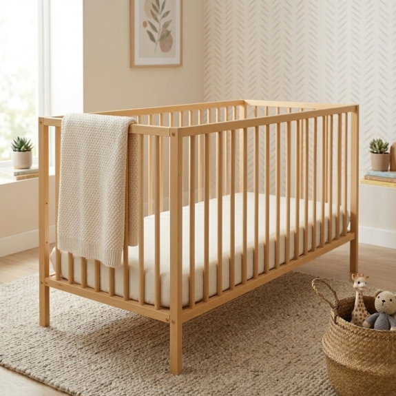 Postýlka dřevěná Nela Beech Wood 120 x 60 cm Petite & Mars