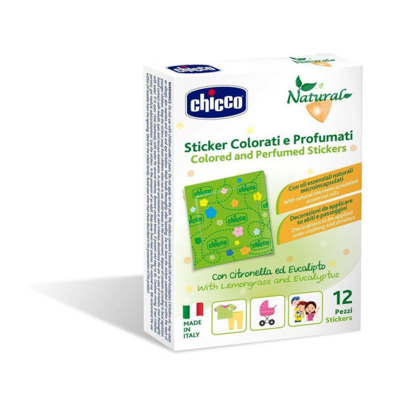 Nálepky barevné parfémované proti hmyzu 12 ks Chicco