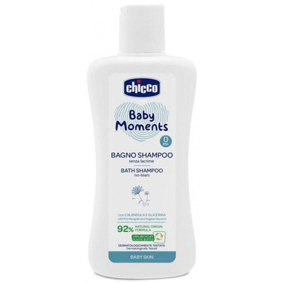 Šampon na vlasy a tělo Baby Moments 92 % přírodních složek 200 ml Chicco