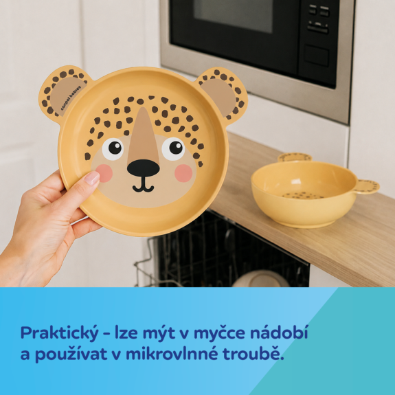 Talíř s ušima BabiesBoo žlutý Canpol babies