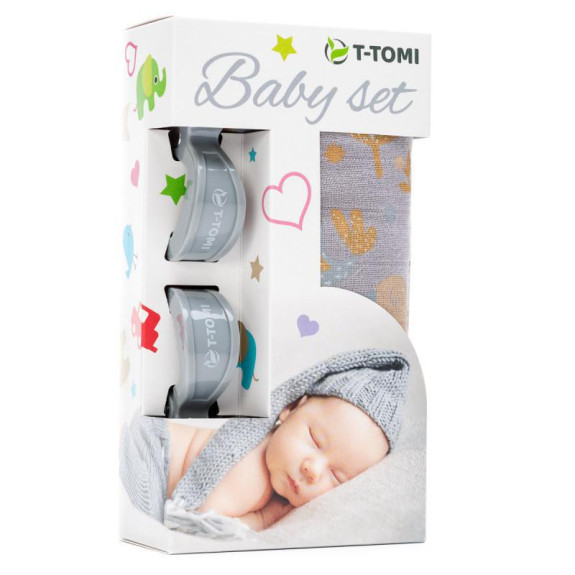 Baby set - bambusová osuška + kočárkový kolíček