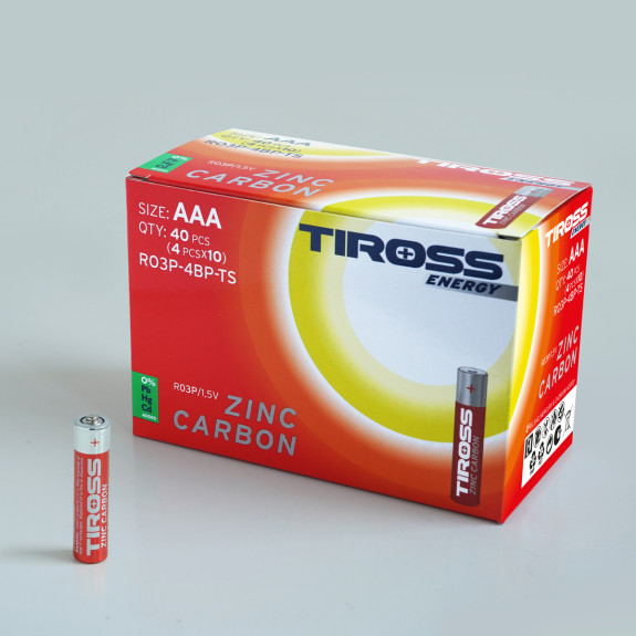 Baterie AAA (R03P, 1.5 V) zinko-uhlíkové balení 4 ks