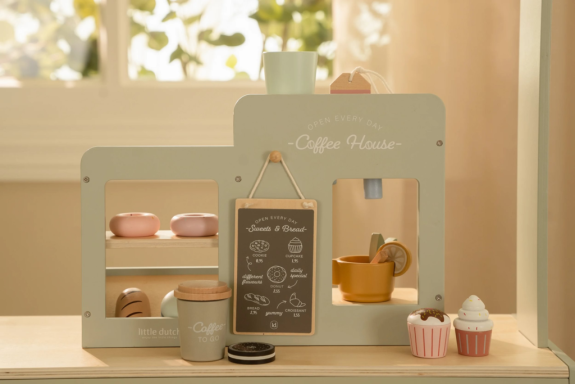 Kávovar dřevěný velký s příslušenstvím Coffee House Little Dutch