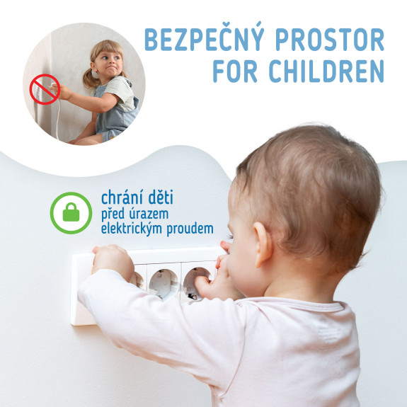 Ochranné kryty na elektrické zásuvky set 12 ks + 2x klíče Sipo