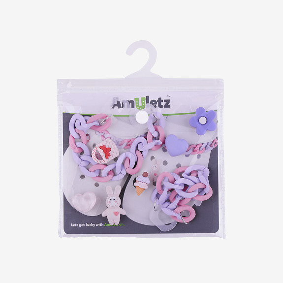 Amulety - ozdoby na boty Amuletz Lila set mix Coqui