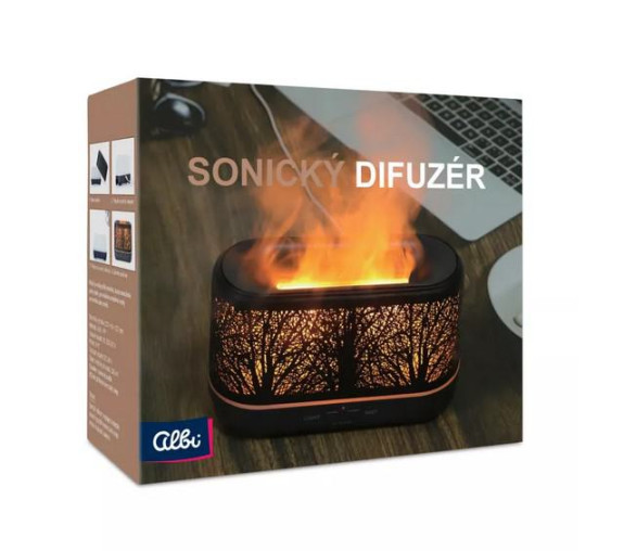 Černý sonický difuzér Exclusive - Stromy