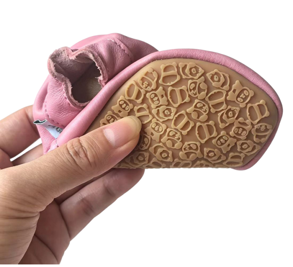 Kožené capáčky Barefoot s Anti-Slip podrážkou Vel. 18-24 měs. Hopi Go