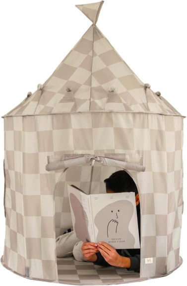 Dětský Stan Recycled Checkerboard/Beige 3 Sprouts