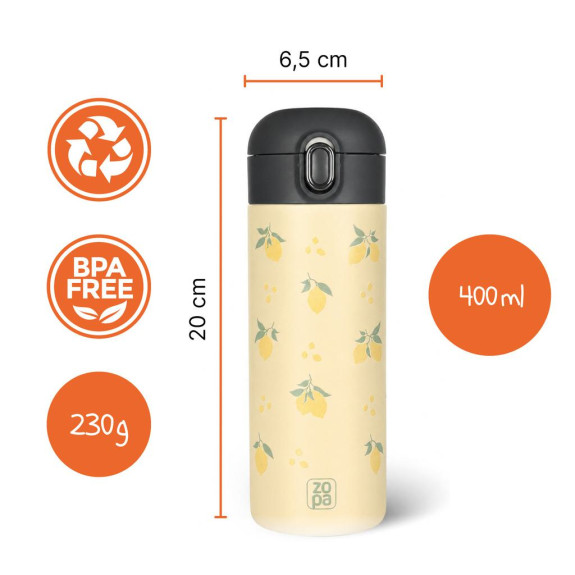 Termoska na tekutiny s brčkem 400 ml Zopa