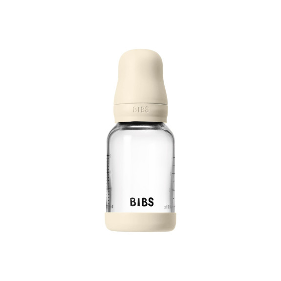Antikoliková skleněná láhev s kaučukovým dudlíkem 120 ml Bibs