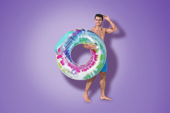 Nafukovací kruh/křeslo s úchyty Tie Dye 118 x 117 cm Bestway