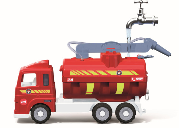 Hasičký vůz s funkční stříkačkou a pogumovanými koly - délka 52 cm Androni Heavy Trucks